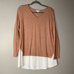 J Jill Ladies M Cotton Long Sleeve Tunic Comfort Work